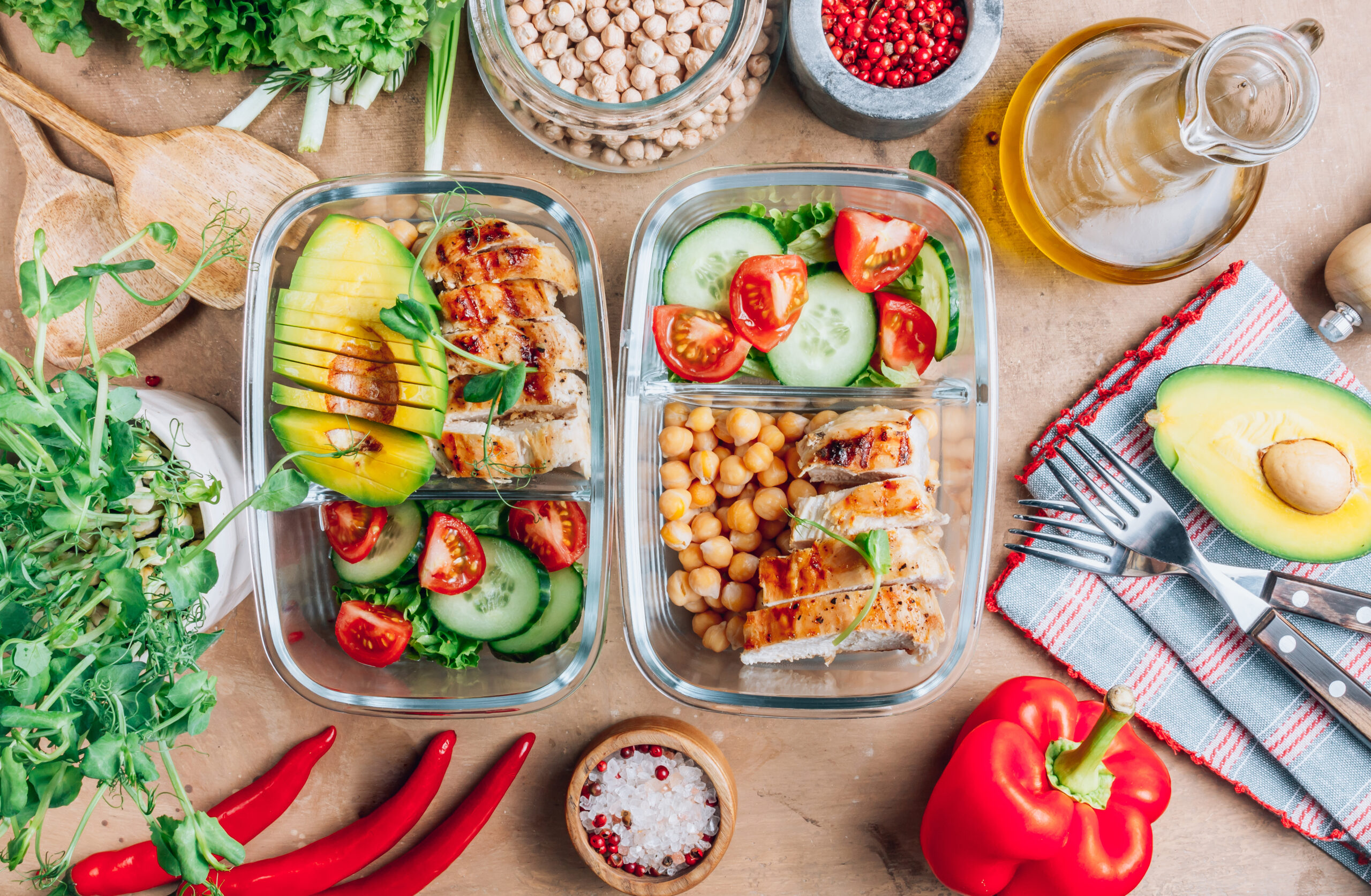 Exemple de plats sains et équilibrés pour le déjeuner ou le diner, préparés à la maison