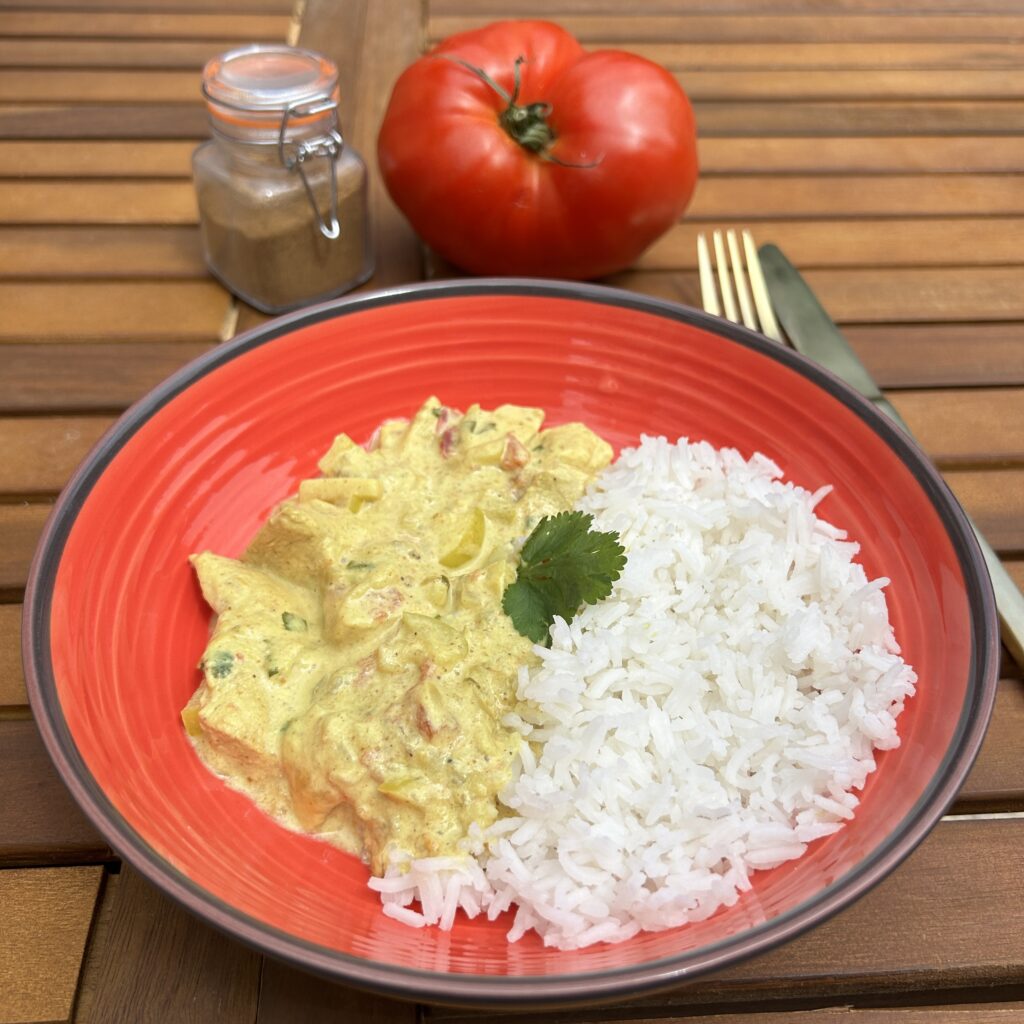 Curry de poulet au lait de coco
